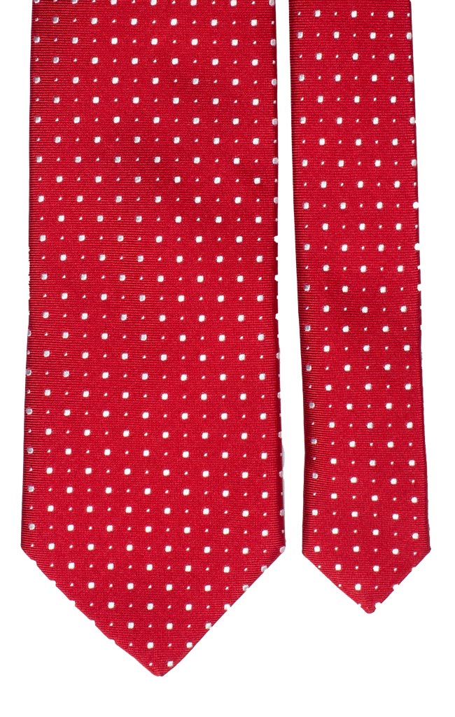 Cravatta di Seta Rossa Pois Bianchi Made in Italy graffeo Cravatte Pala