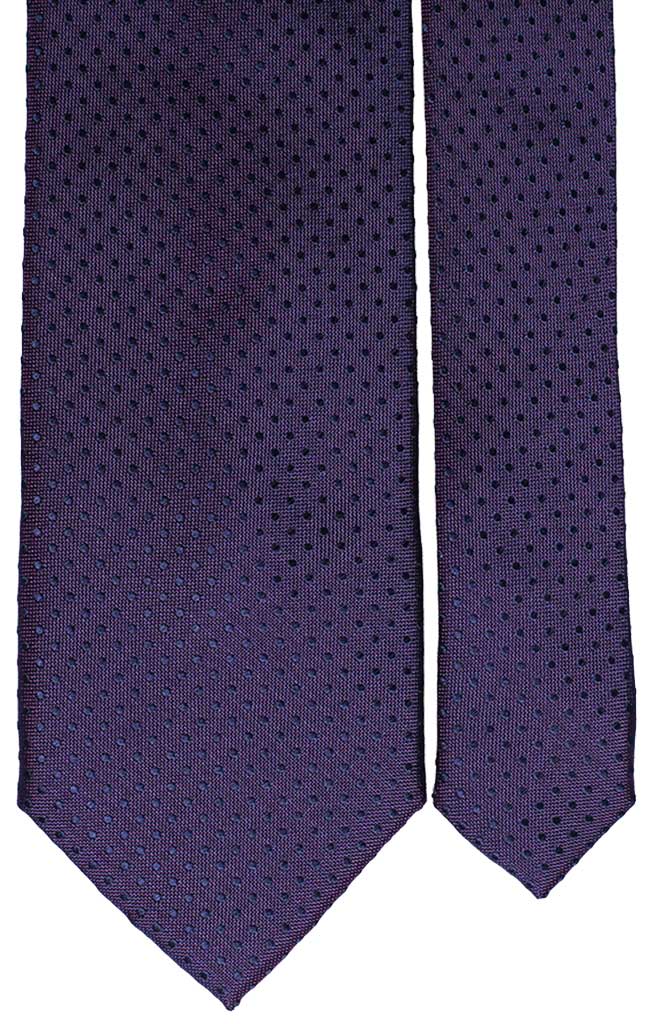 Cravatta di Seta Vinaccia Pois Blu Made in Italy Graffeo Cravatte Pala