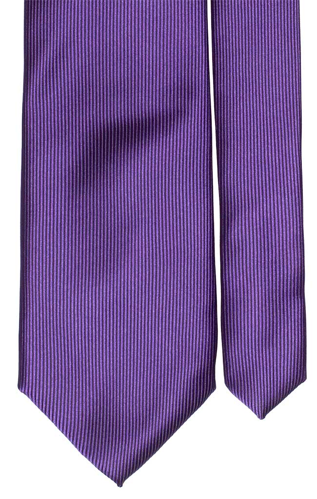 Cravatta di Seta Viola con Riga Verticale Tinta Unita Made in Italy Graffeo Cravatte Pala