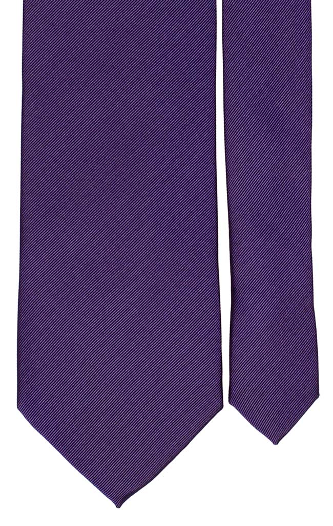 Cravatta di Seta Viola con Righe Tono su Tono Tinta Unita Made in Italy Graffeo Cravatte Pala