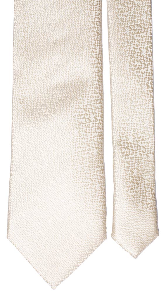 Cravatta di Seta color Champagne Fantasia Tono su Tono Made in Italy graffeo Cravatte Pala