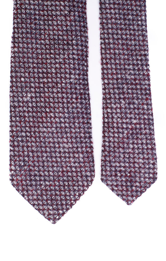 Cravatta in Lana Seta Grigia Bordeaux a Fantasia Made in Italy Graffeo Cravatte Pala