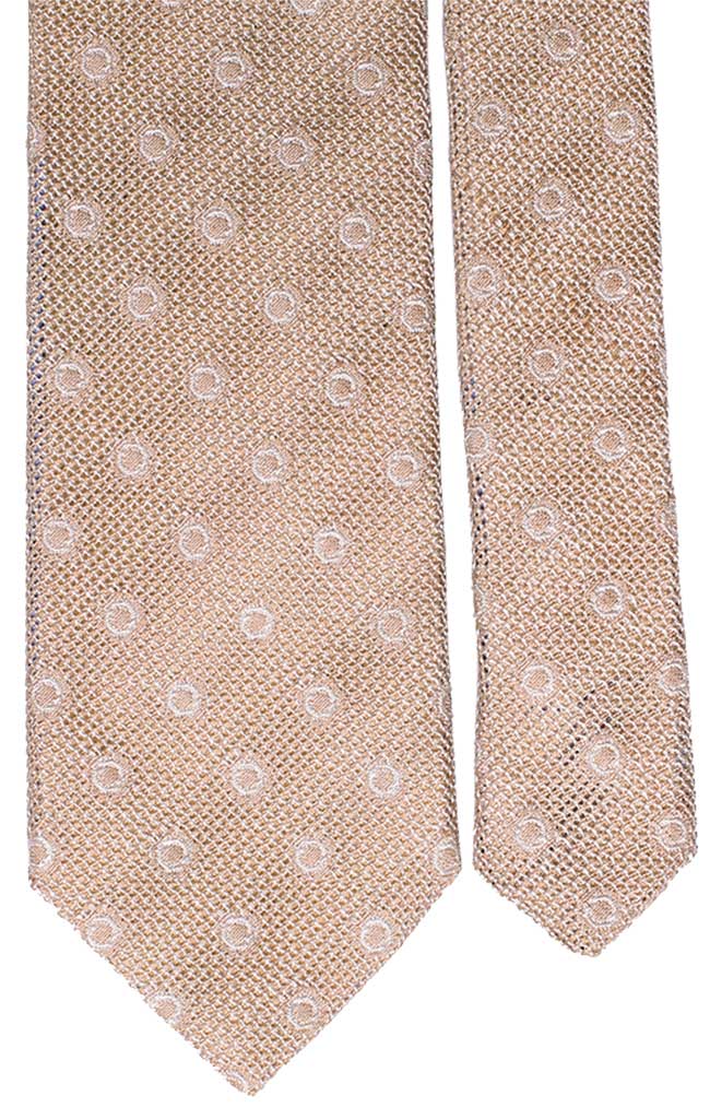 Cravatta in Seta Cotone Color Corda Fantasia Bianca Made in Italy Graffeo Cravatte Pala