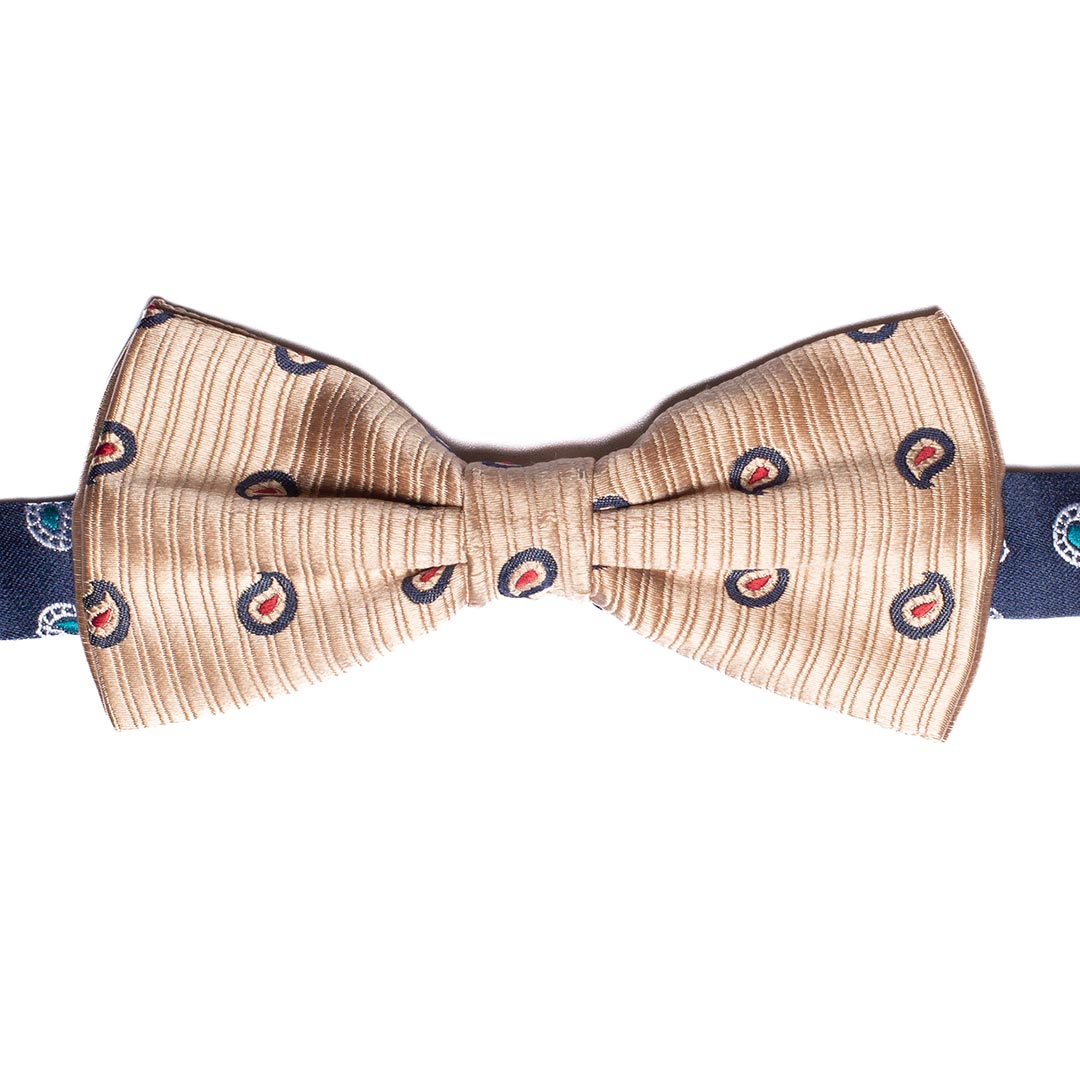 Papillon Uomo Beige Paisley Blu Bordeaux Made in Italy Graffeo Cravatte