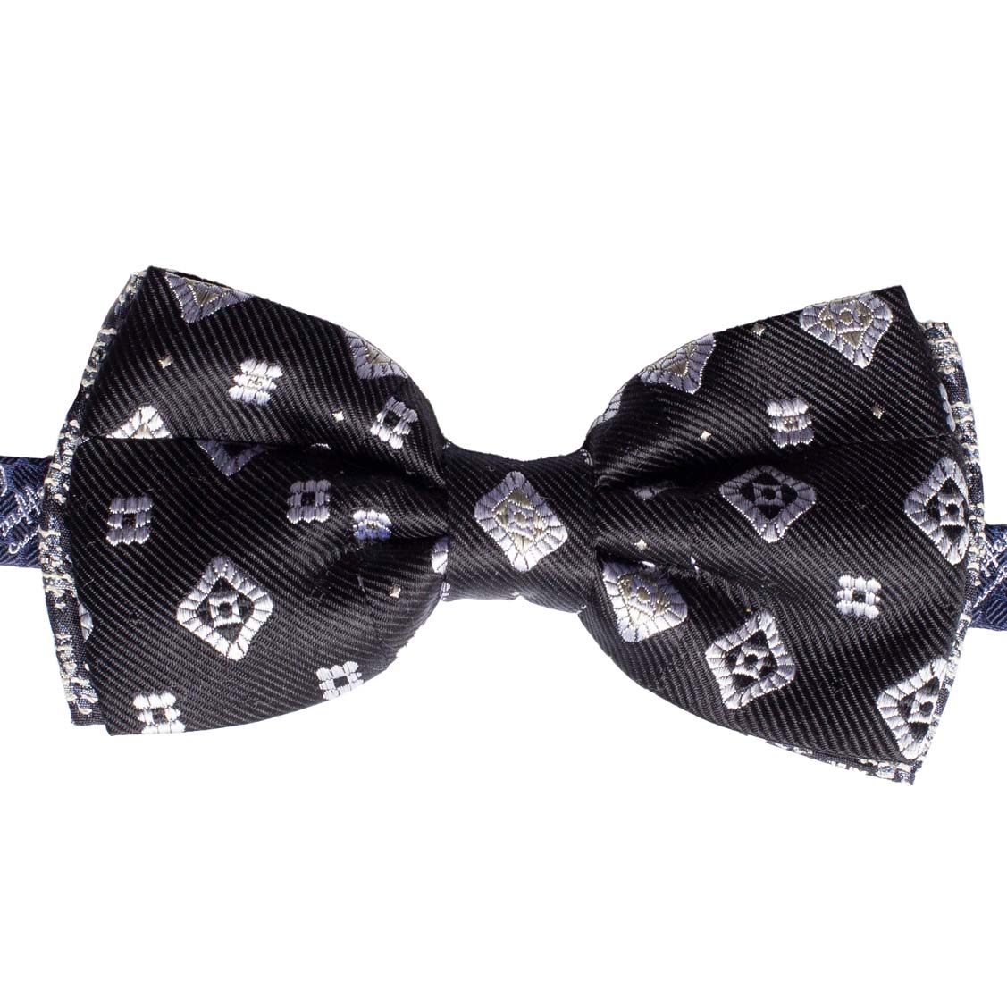 Papillon Uomo Patchwork da Cerimonia di Seta Nero Grigio Argento Made in Italy Graffeo Cravatte