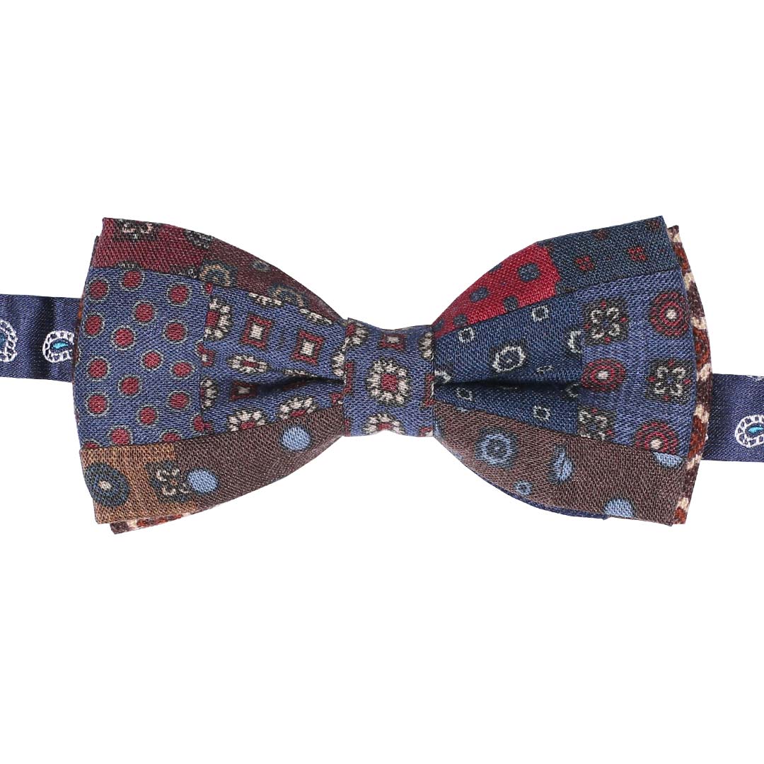 Papillon Uomo Patchwork di Lana Multicolor Made in Italy Graffeo Cravatte