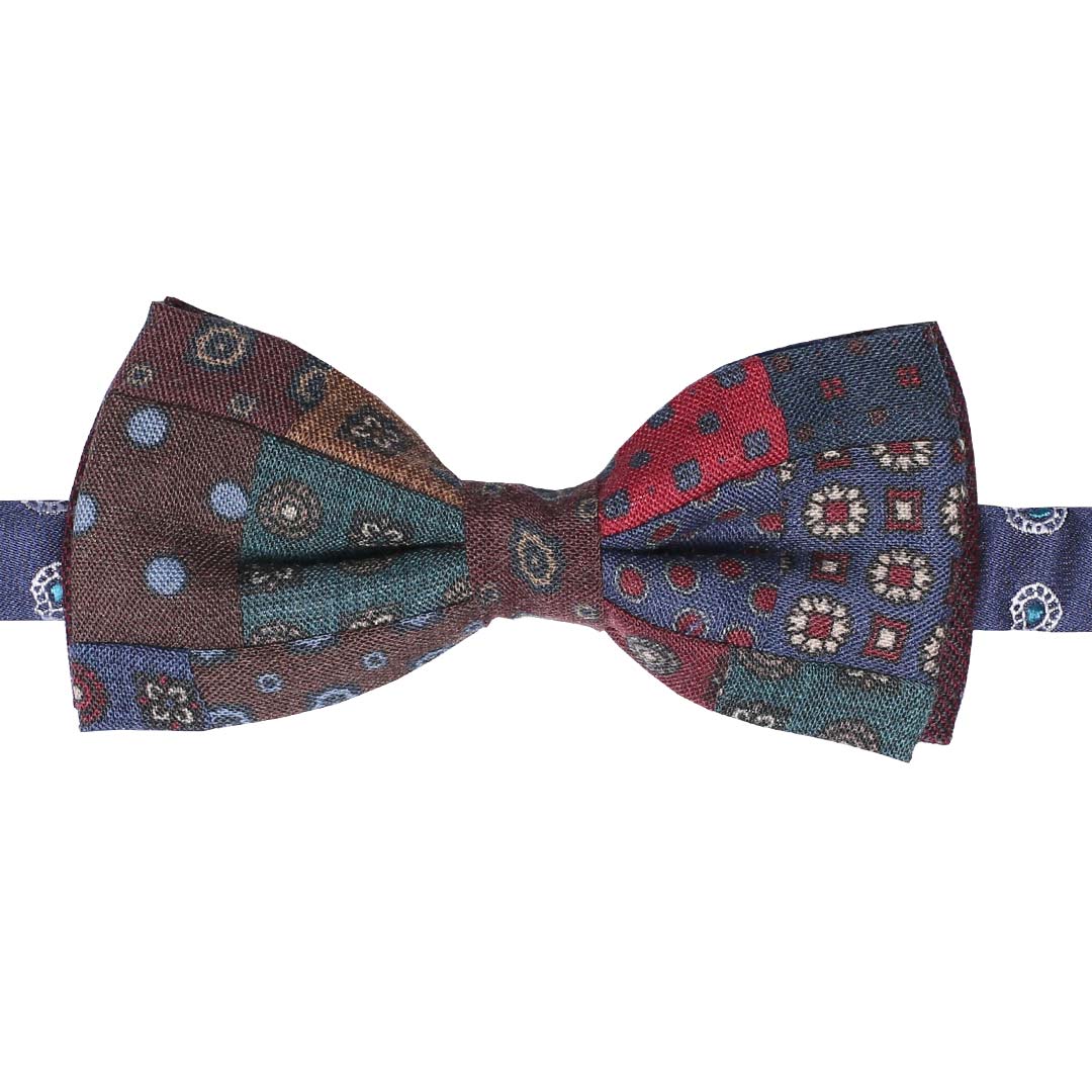 Papillon Uomo Patchwork di Lana Multicolor Made in Italy Graffeo Cravatte