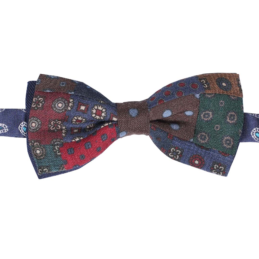 Papillon Uomo Patchwork di Lana Multicolor Made in Italy Graffeo Cravatte