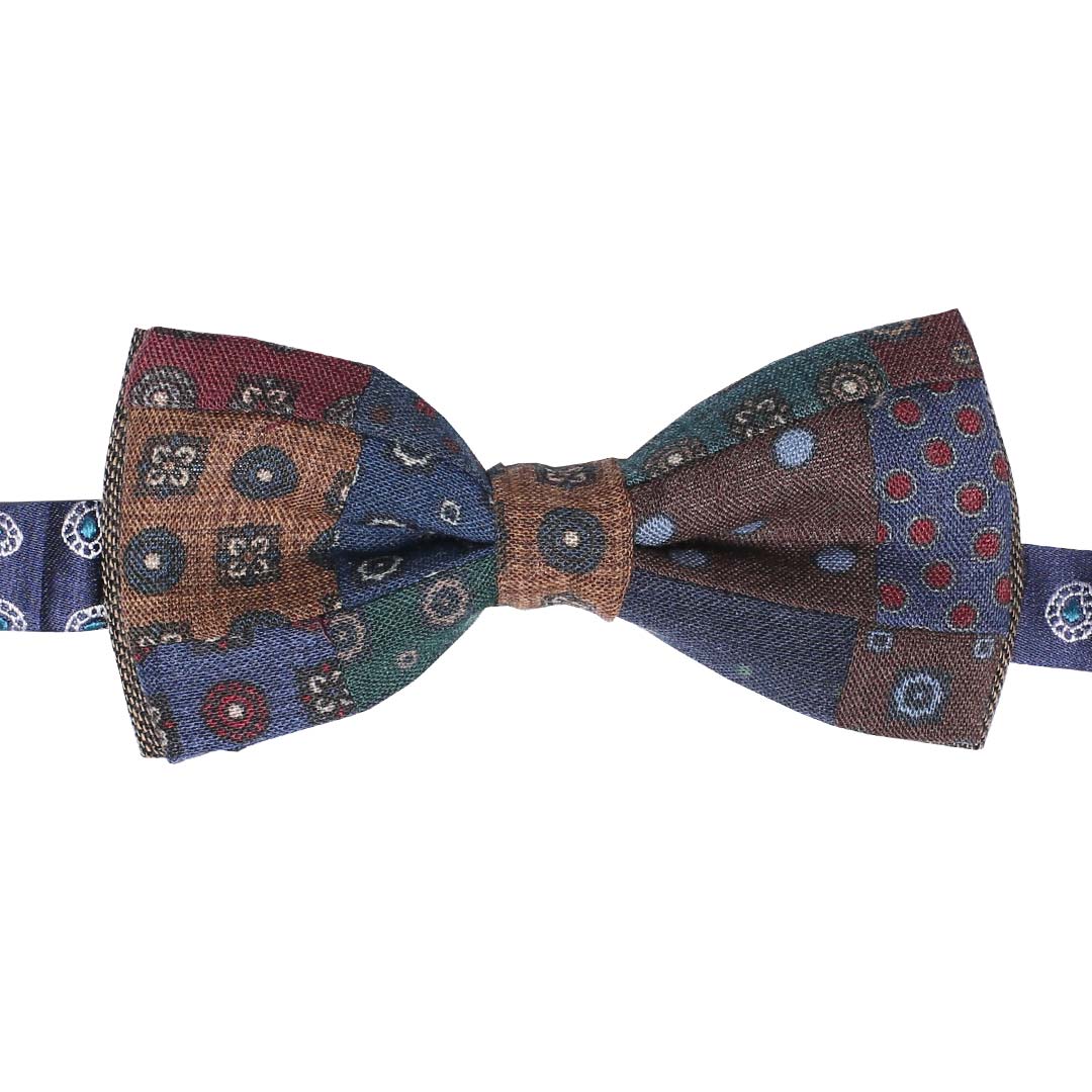 Papillon Uomo Patchwork di Lana Multicolor Made in Italy Graffeo Cravatte