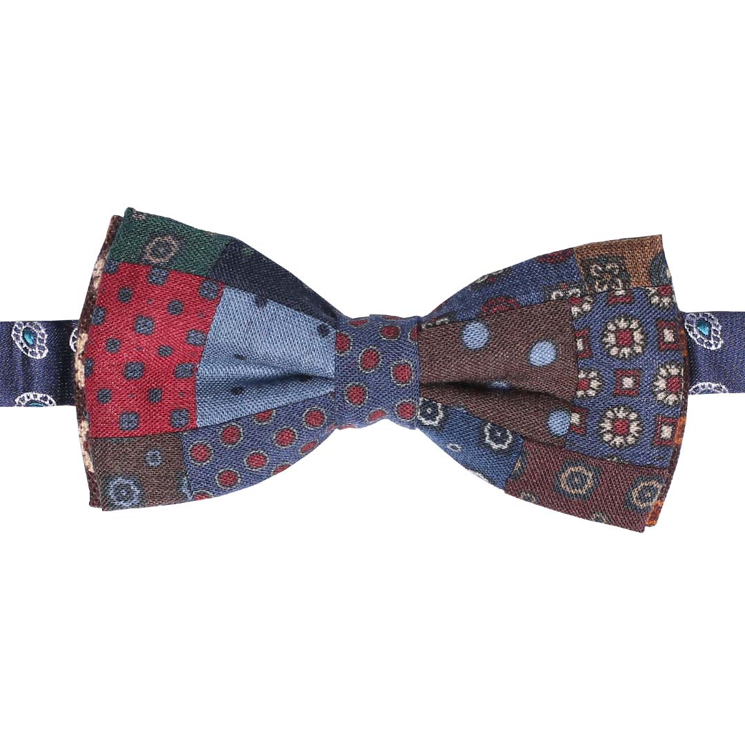 Papillon Uomo Patchwork di Lana Multicolor Made in Italy Graffeo Cravatte