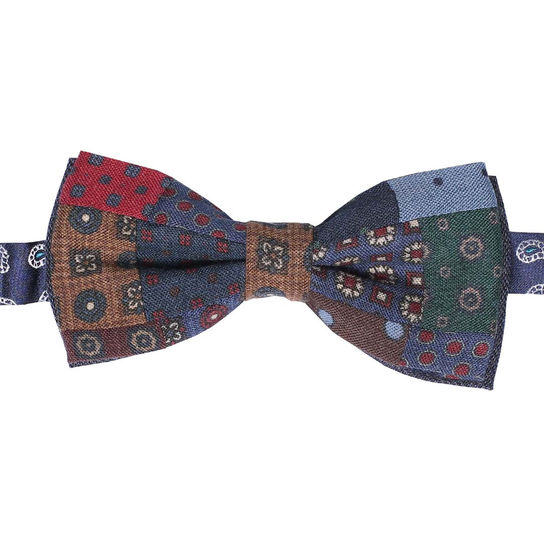 Papillon Uomo Patchwork di Lana Multicolor Made in Italy Graffeo Cravatte