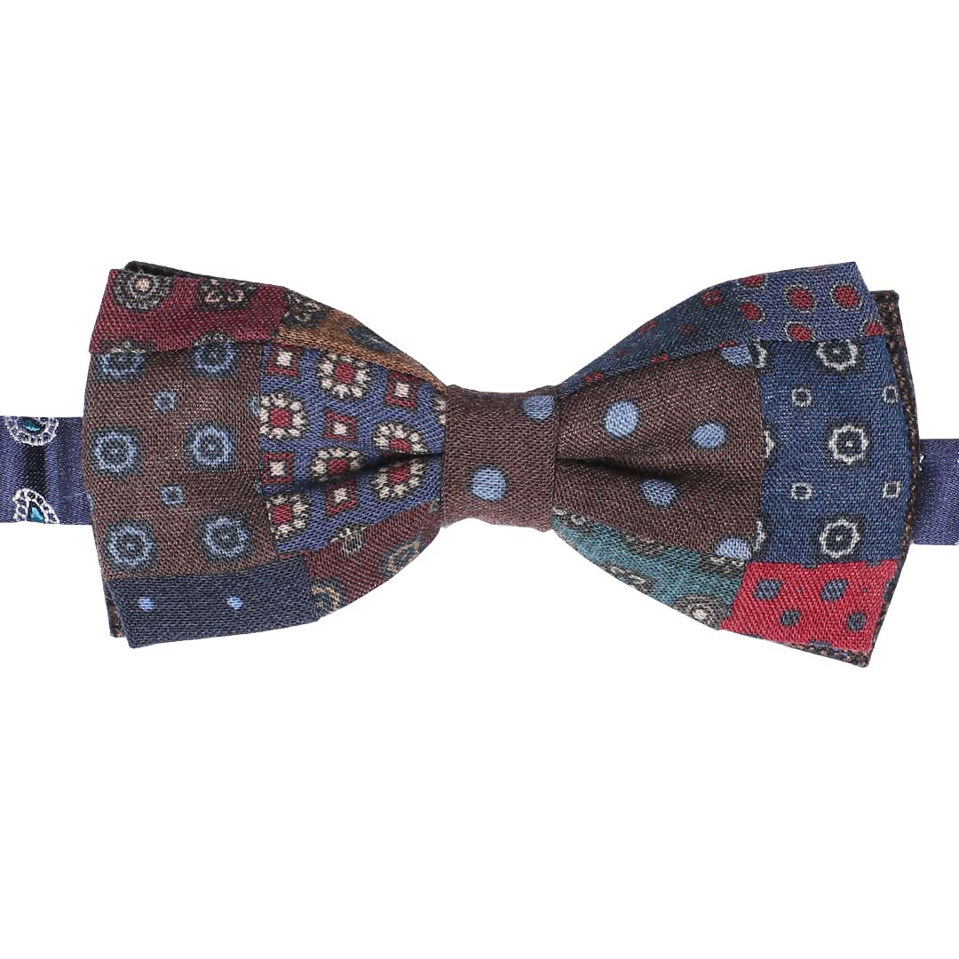 Papillon Uomo Patchwork di Lana Multicolor Made in Italy Graffeo Cravatte