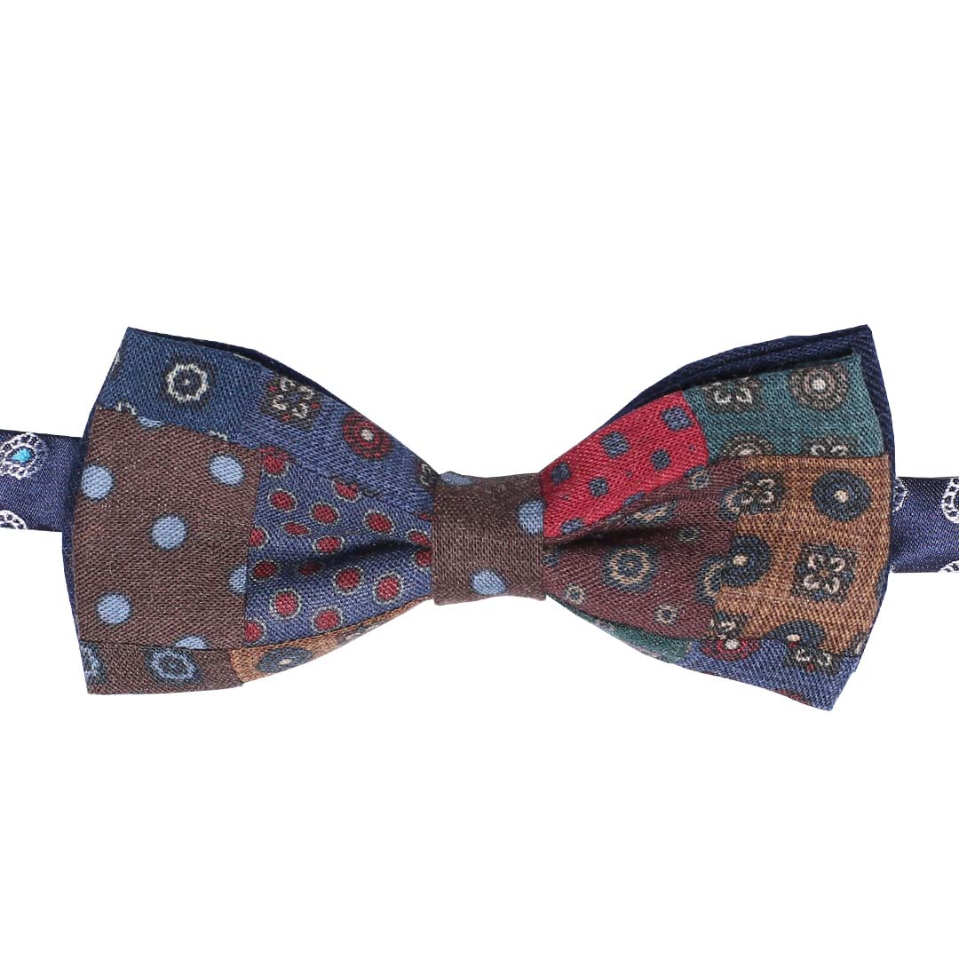Papillon Uomo Patchwork di Lana Multicolor Made in Italy Graffeo Cravatte