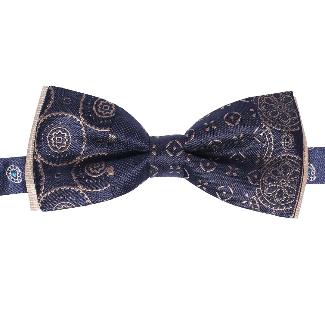 Papillon Uomo Patchwork di Seta Blu Made in Italy Graffeo Cravatte