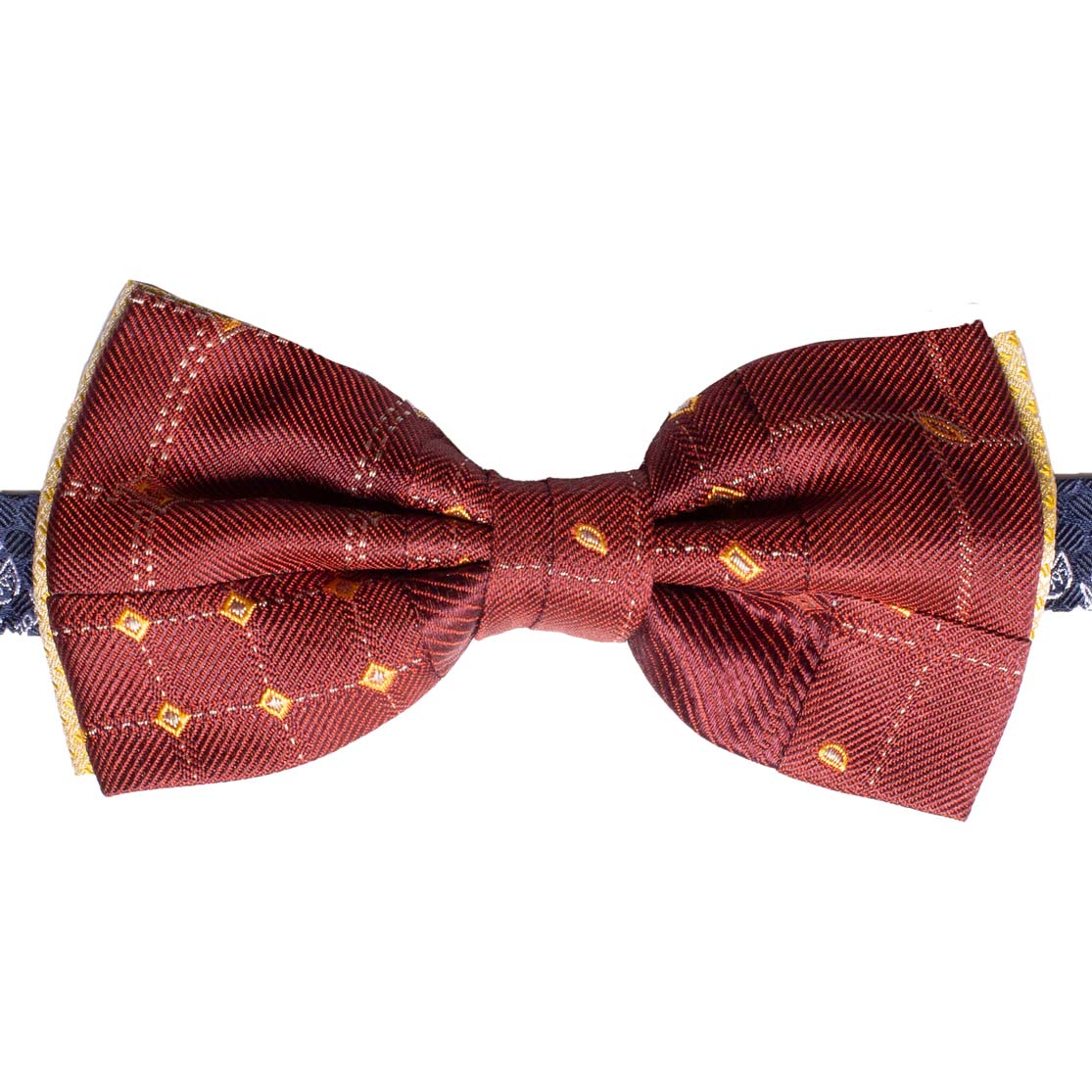Papillon Uomo Patchwork di Seta Bordeaux Fantasia Multicolor Made in Italy graffeo Cravatte