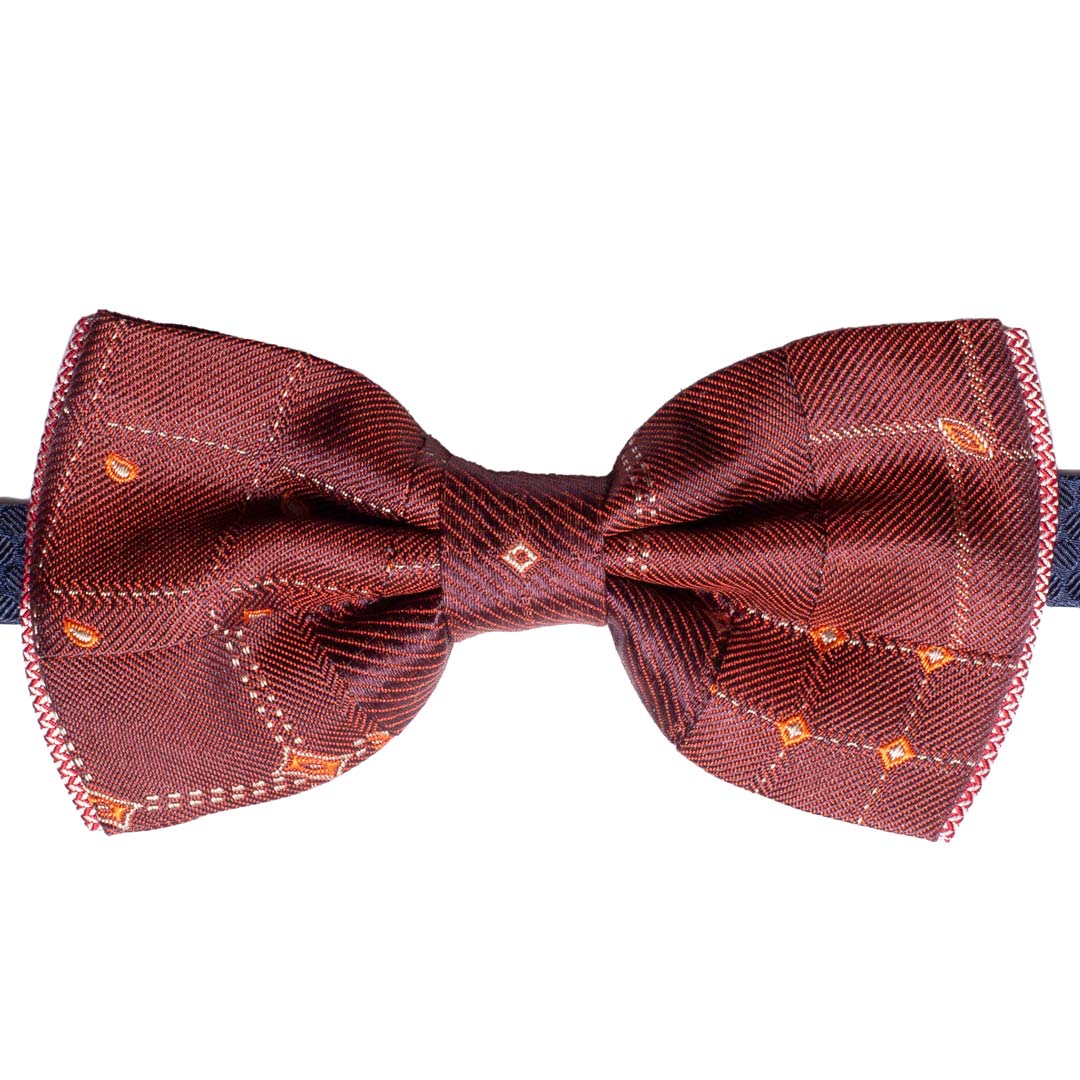 Papillon Uomo Patchwork di Seta Bordeaux Fantasia Multicolor Made in Italy graffeo Cravatte