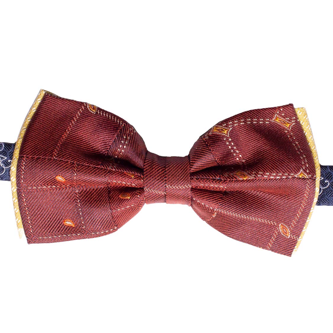 Papillon Uomo Patchwork di Seta Bordeaux Fantasia Multicolor Made in Italy graffeo Cravatte