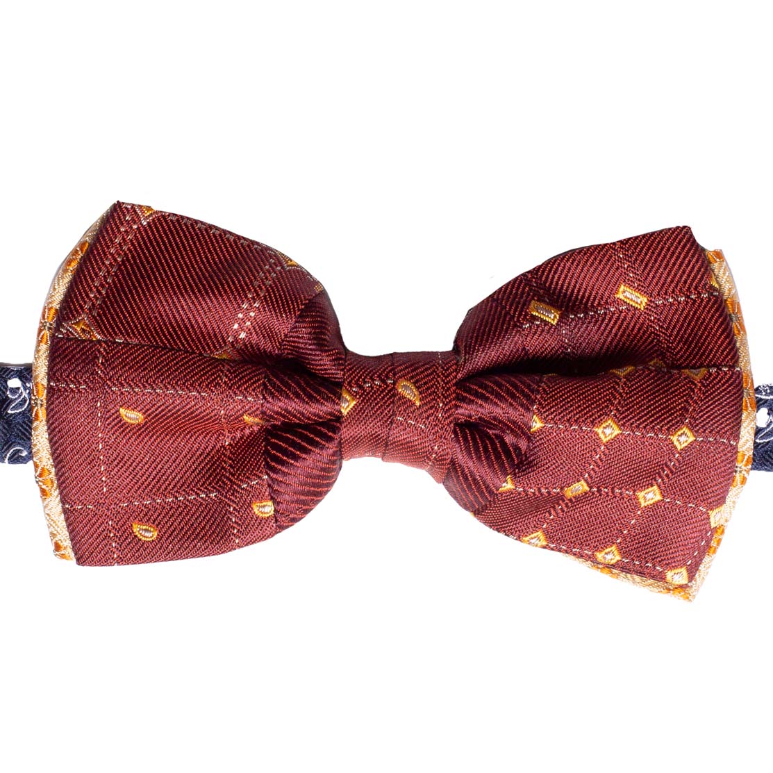 Papillon Uomo Patchwork di Seta Bordeaux Fantasia Multicolor Made in Italy Graffeo Cravatte