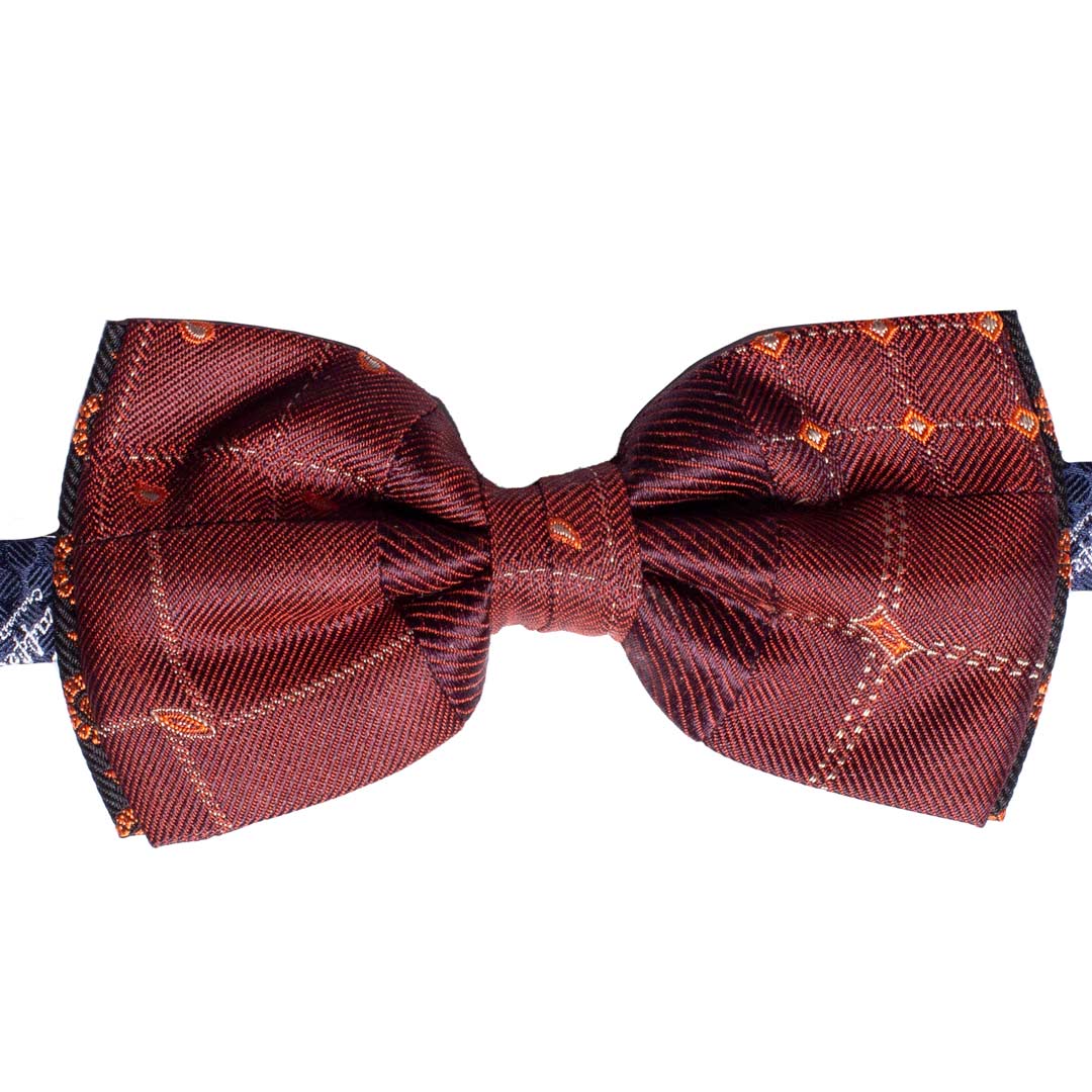 Papillon Uomo Patchwork di Seta Bordeaux Fantasia Multicolor Made in Italy Graffeo Cravatte