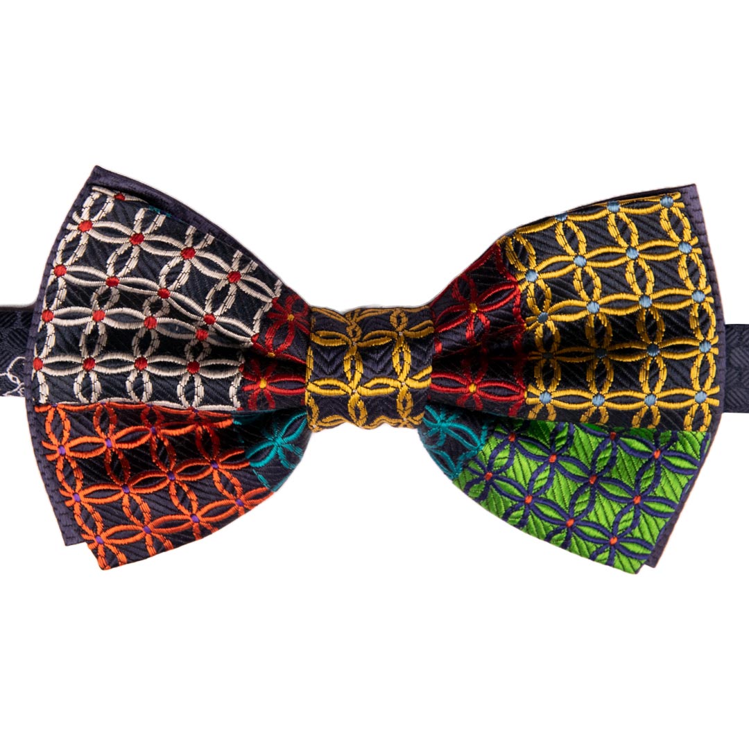 Papillon Uomo Patchwork di Seta Fantasia Multicolor Made in Italy Graffeo Cravatte