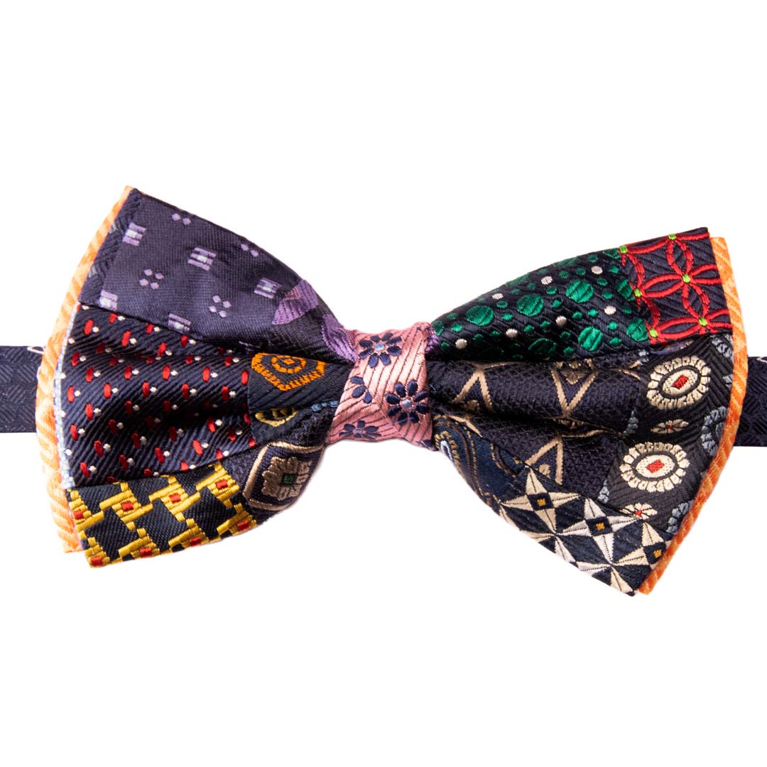 Papillon Uomo Patchwork di Seta Fantasia Multicolor Made in Italy Graffeo Cravatte