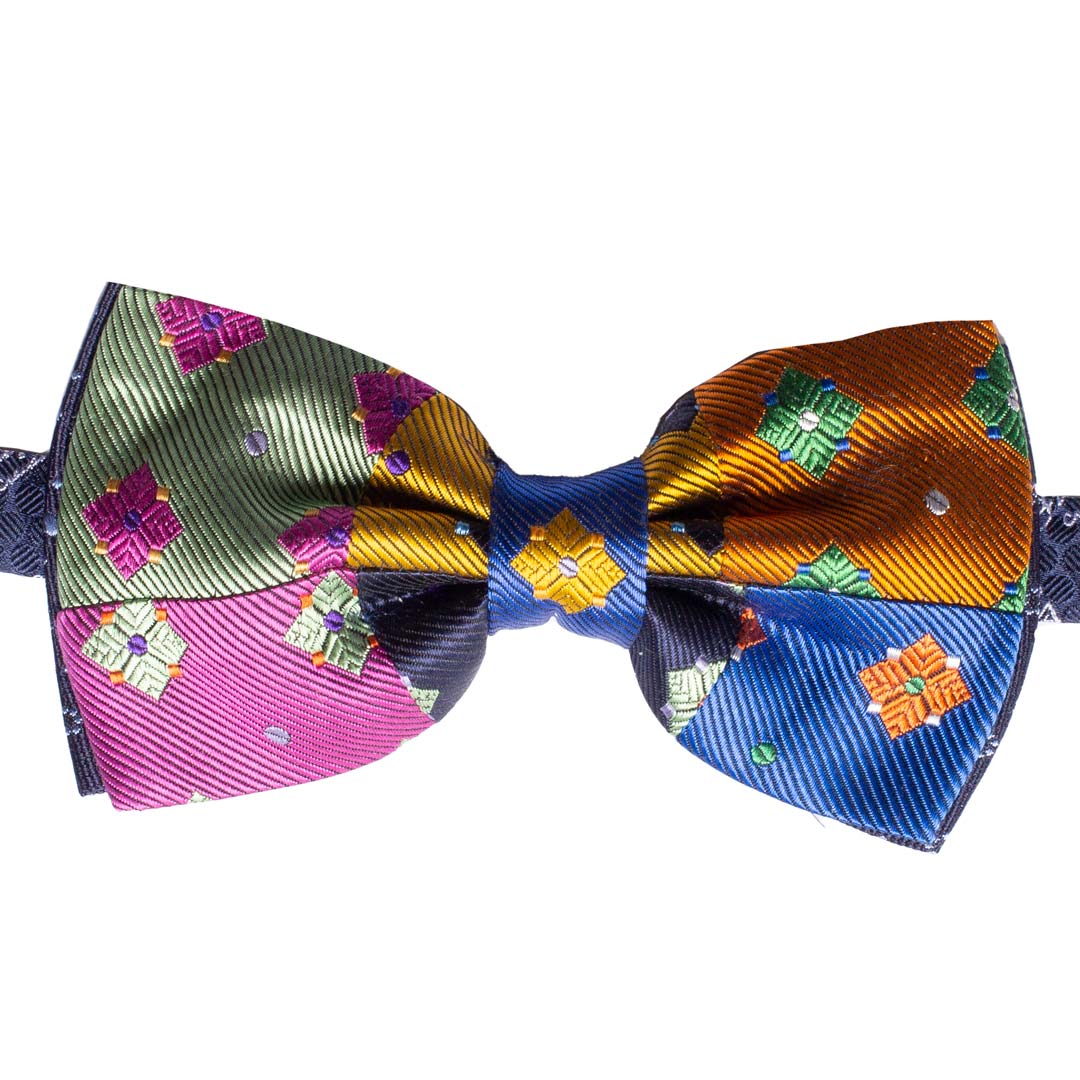 Papillon Uomo Patchwork di Seta Fantasia Multicolor Made in Italy Graffeo Cravatte