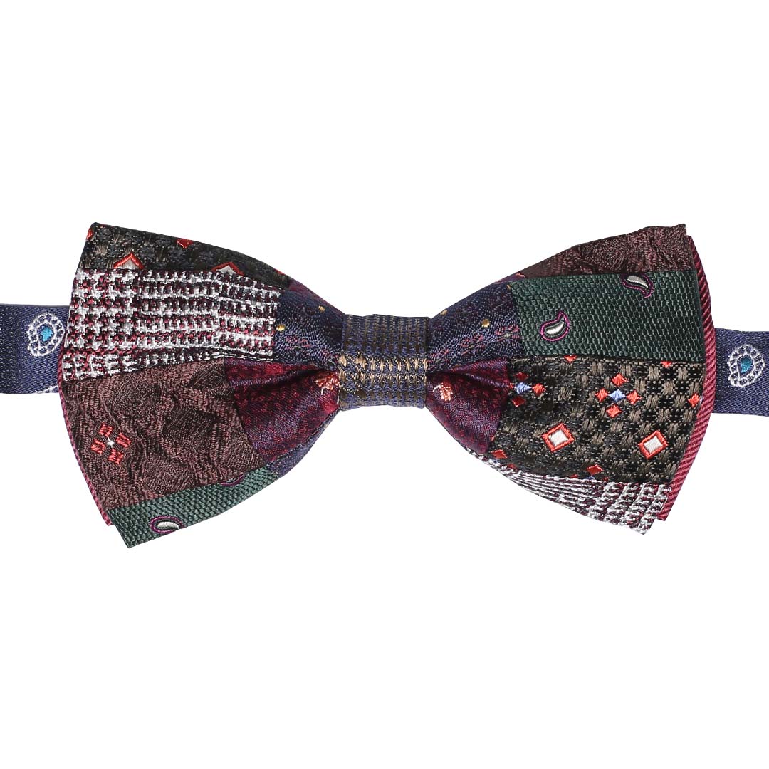 Papillon Uomo Patchwork di Seta Multicolor Made in Italy Graffeo Cravatte