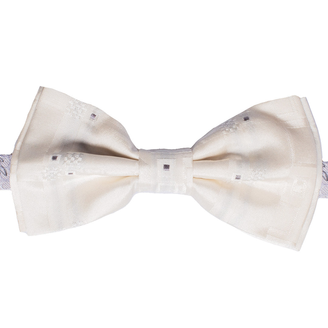 Papillon Uomo da Cerimonia di Seta Avorio Fantasia Grigia Made in Italy Graffeo Cravatte