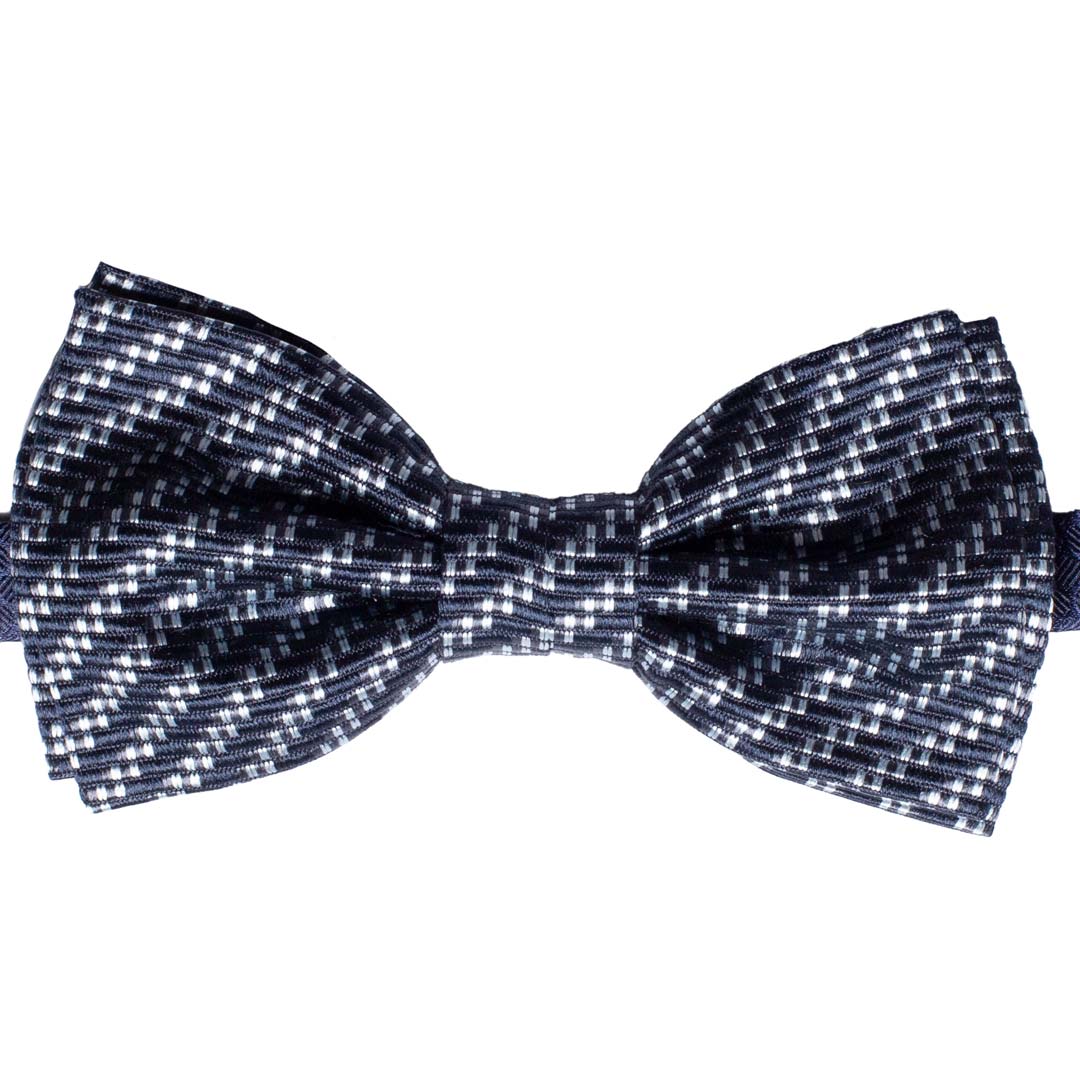 Papillon Uomo da Cerimonia di Seta Blu Fantasia Grigia Made in Italy Graffeo Cravatte