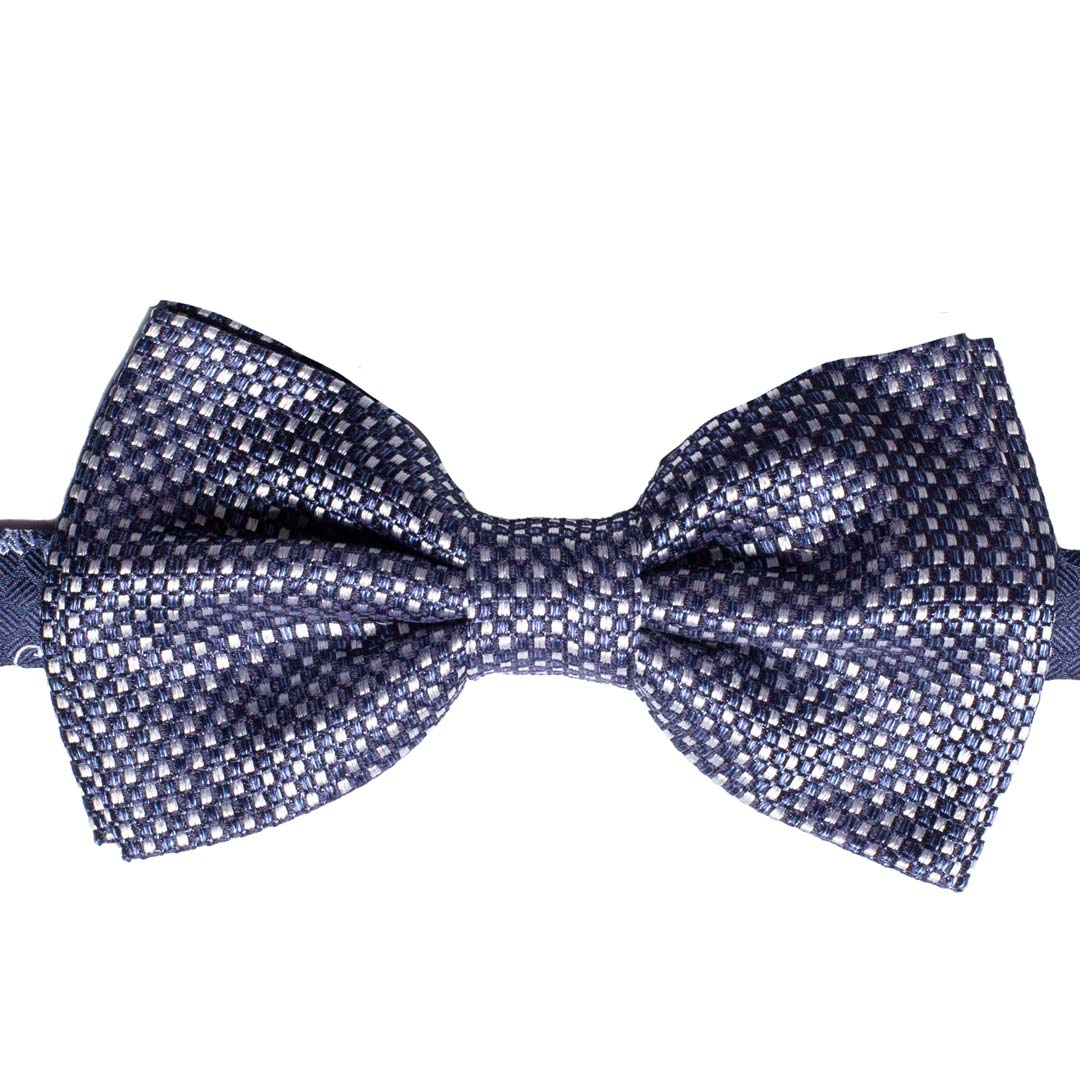 Papillon Uomo da Cerimonia di Seta Blu Grigio Argento Made in Italy Graffeo Cravatte
