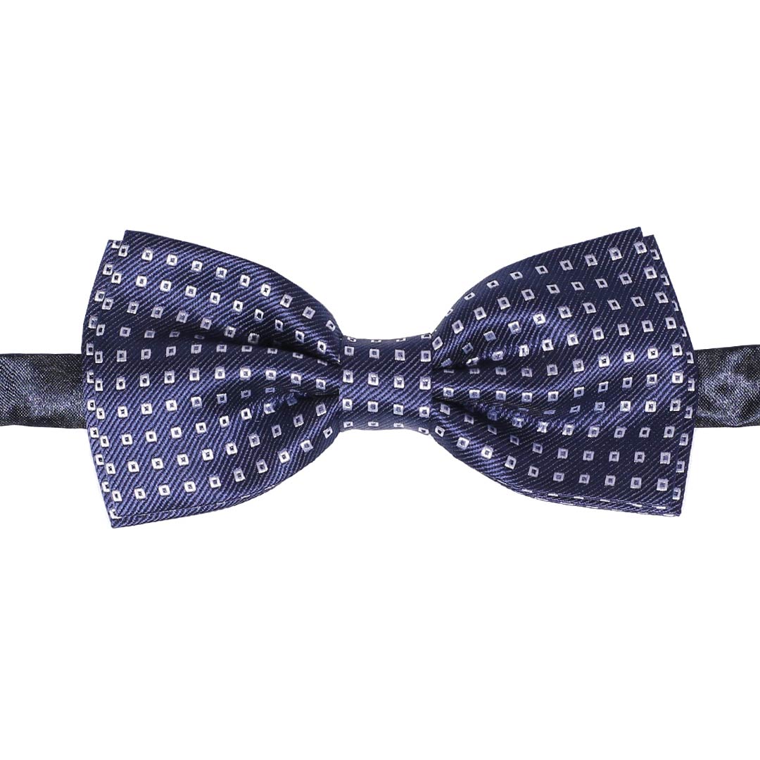 Papillon Uomo da Cerimonia di Seta Blu Navy Fantasia Bianca Made in Italy Graffeo Cravatte