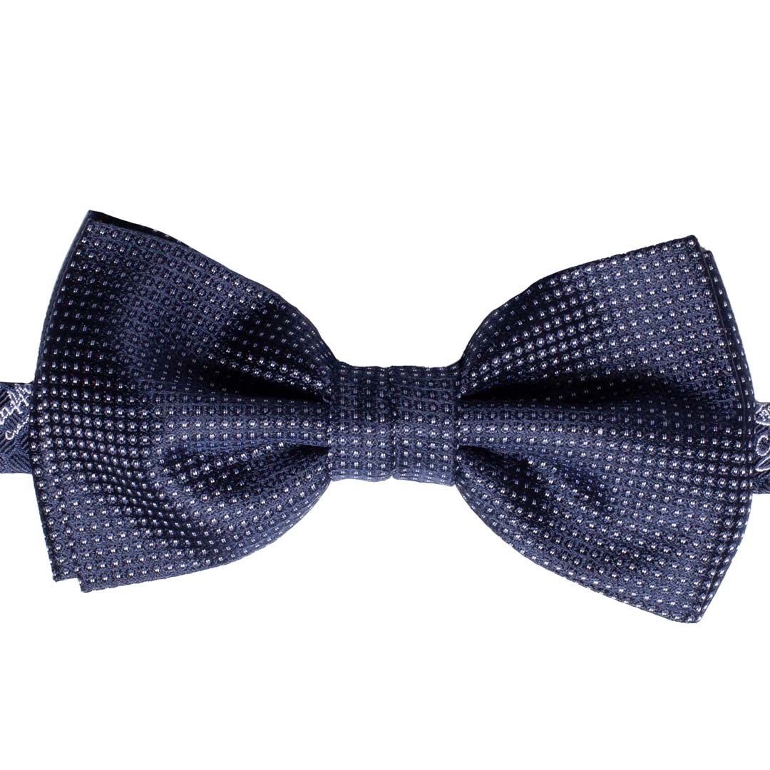 Papillon Uomo da Cerimonia di Seta Blu Punto a Spillo Bianco Made in Italy graffeo Cravatte