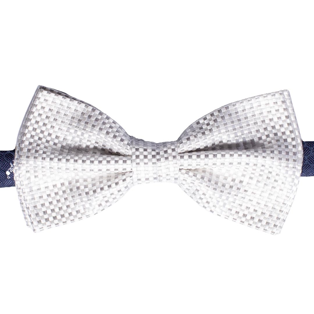 Papillon Uomo da Cerimonia di Seta Fantasia Bianco Perla Grigio Argento Made in Italy graffeo Cravatte