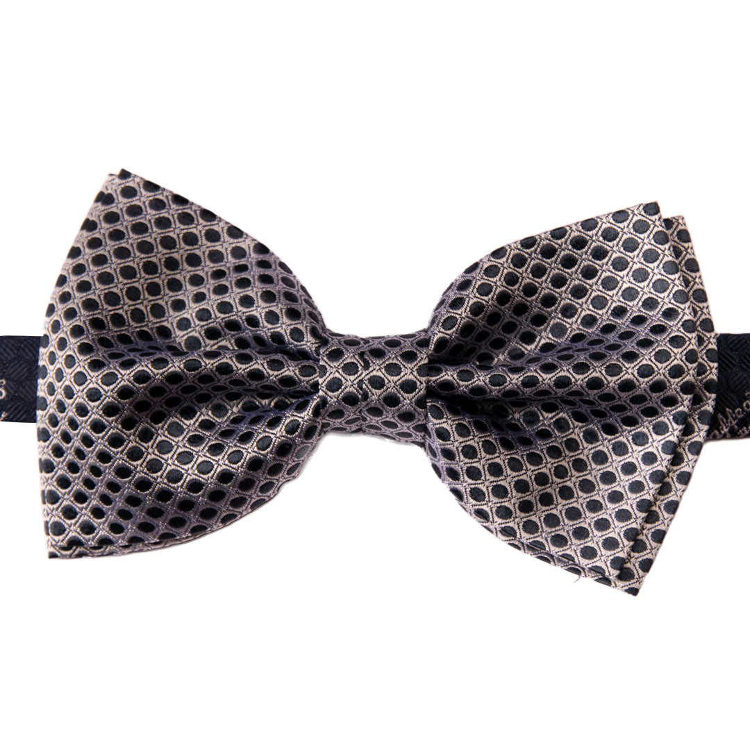 Papillon Uomo da Cerimonia di Seta Fantasia Grigia Blu Made in Italy Graffeo Cravatte