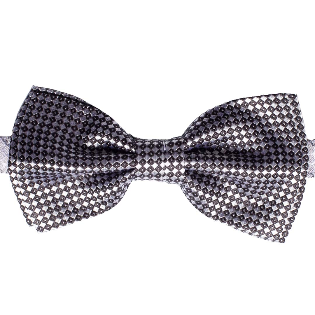Papillon Uomo da Cerimonia di Seta Fantasia Grigio Argento Nero Made in Italy Graffeo Cravatte