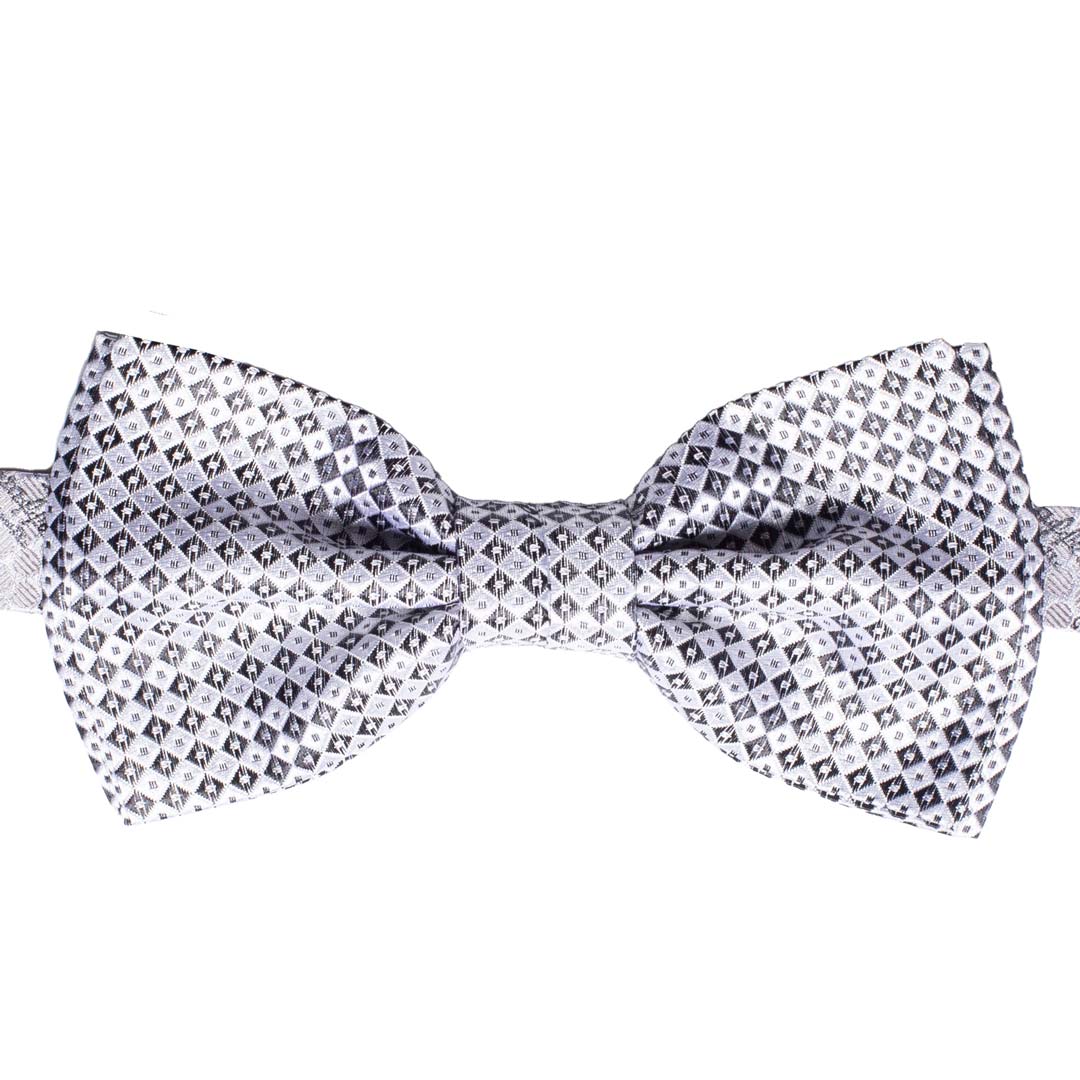 Papillon Uomo da Cerimonia di Seta Fantasia Grigio Nero Made in Italy Graffeo Cravatte