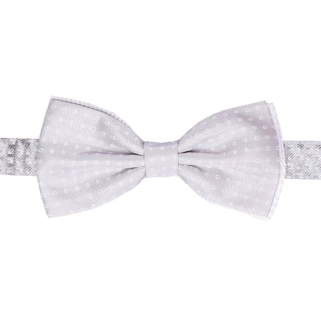 Papillon Uomo da Cerimonia di Seta Grigio Argento Fantasia Bianca Made in Italy Graffeo Cravatte