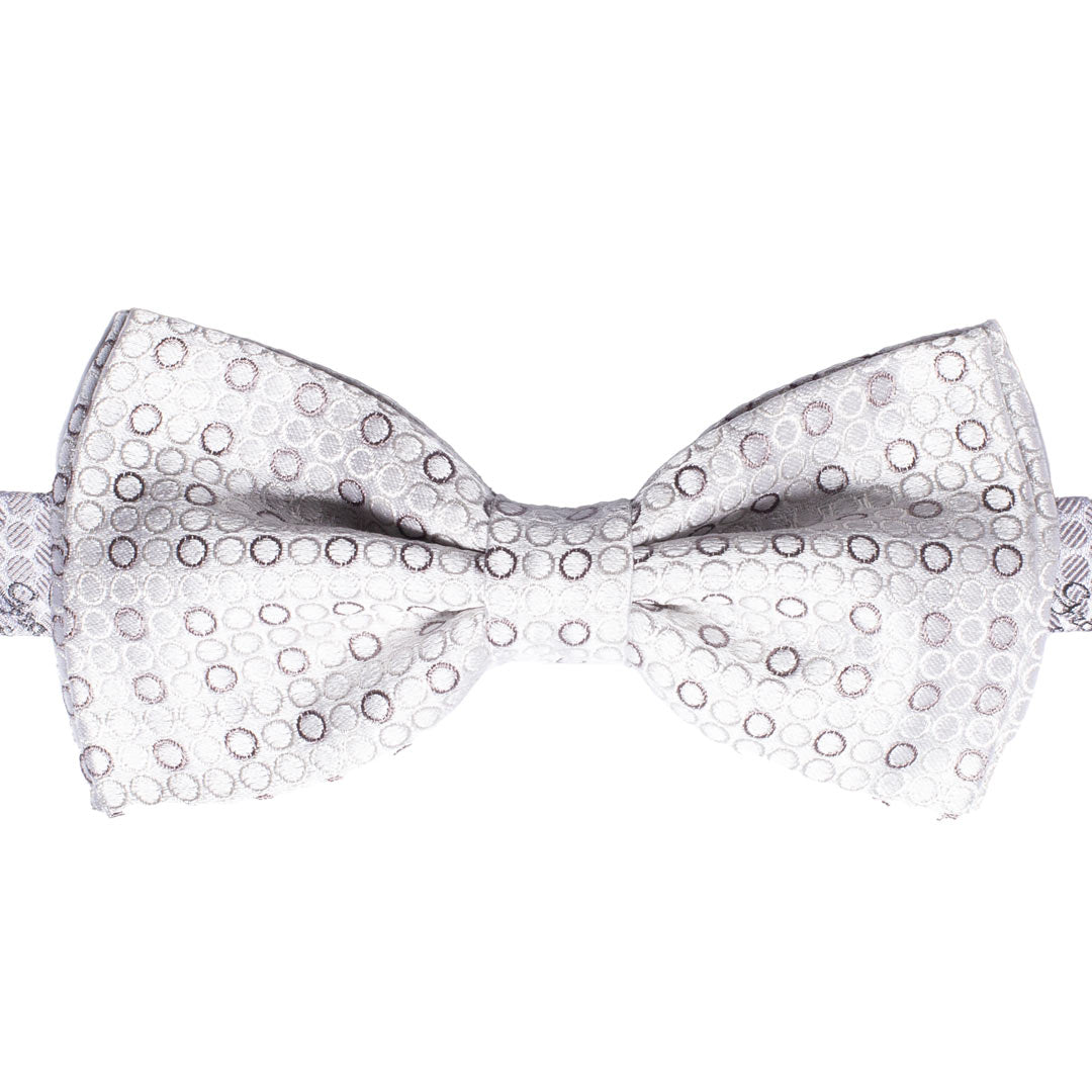 Papillon Uomo da Cerimonia di Seta Grigio Argento Fantasia Tono su Tono Made in Italy Graffeo Cravatte