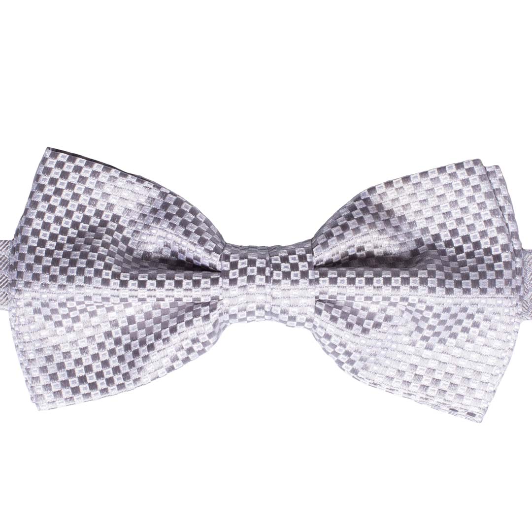 Papillon Uomo da Cerimonia di Seta Grigio Argento Fantasia Tono su Tono Made in Italy Graffeo Cravatte