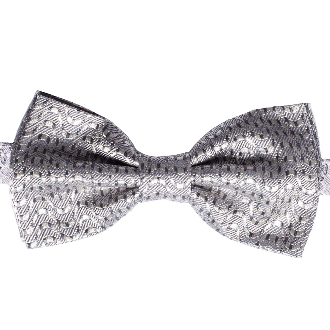 Papillon Uomo da Cerimonia di Seta Grigio Fantasia Tono su Tono Made in Italy Graffeo Cravatte