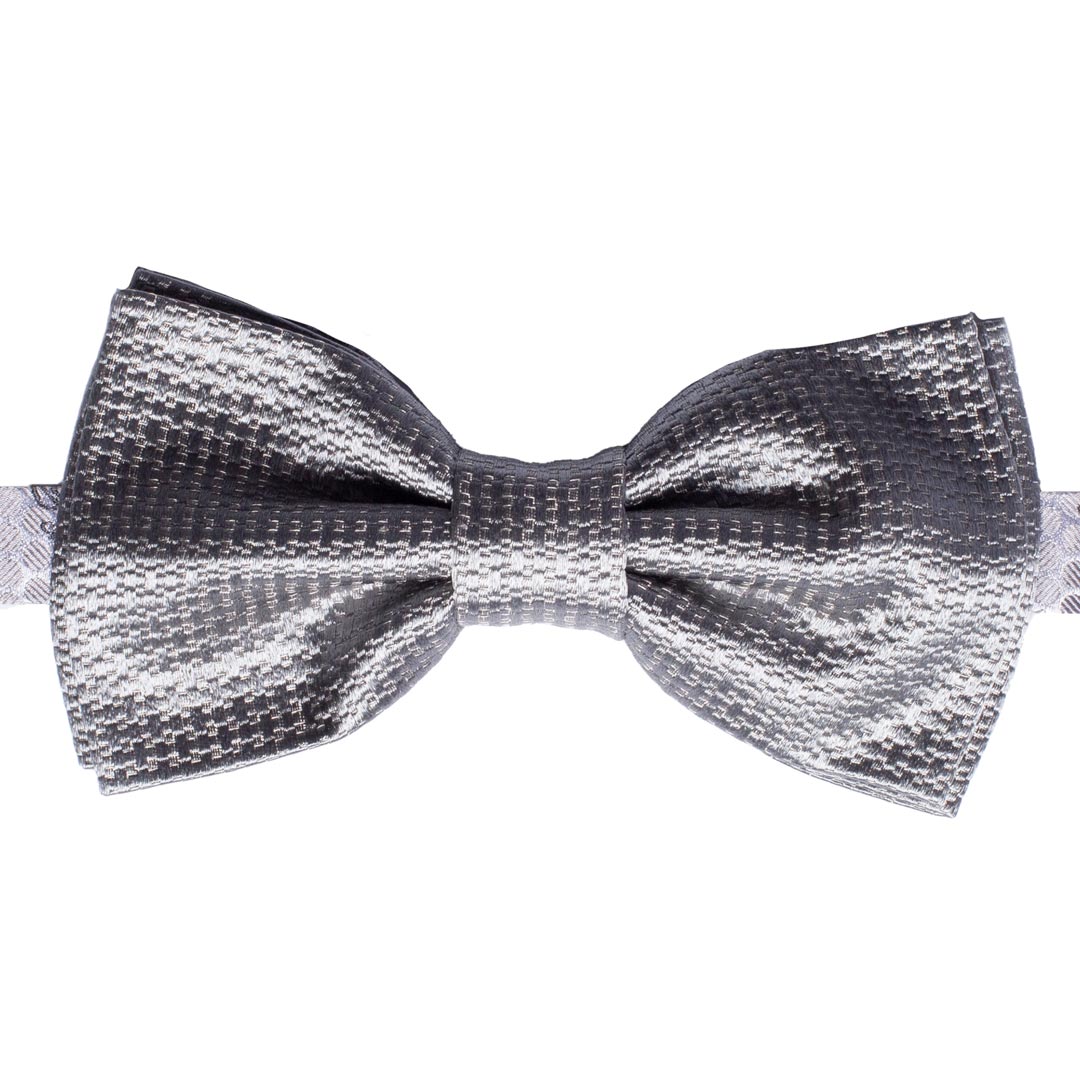 Papillon Uomo da Cerimonia di Seta Grigio Fantasia Tono su Tono Made in Italy graffeo Cravatte