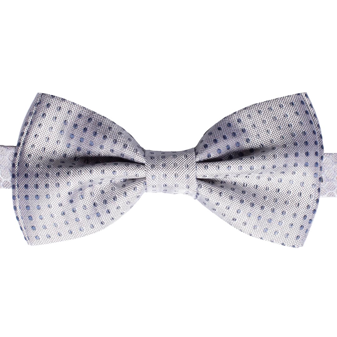 Papillon Uomo da Cerimonia di Seta Grigio chiaro a Pois Blu Made in Italy graffeo Cravatte