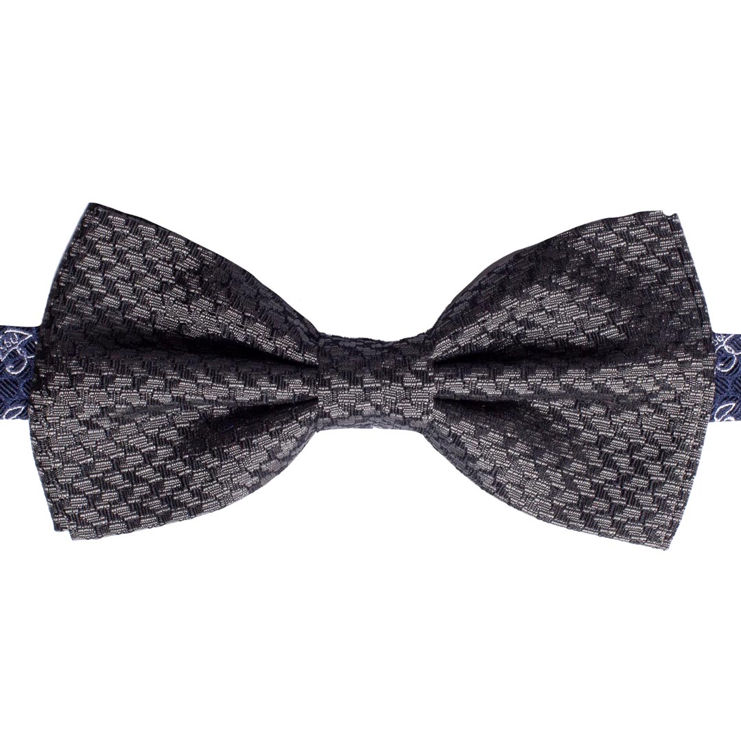 Papillon Uomo da Cerimonia di Seta Grigio scuro Fantasia Nera Made in Italy graffeo Cravatte