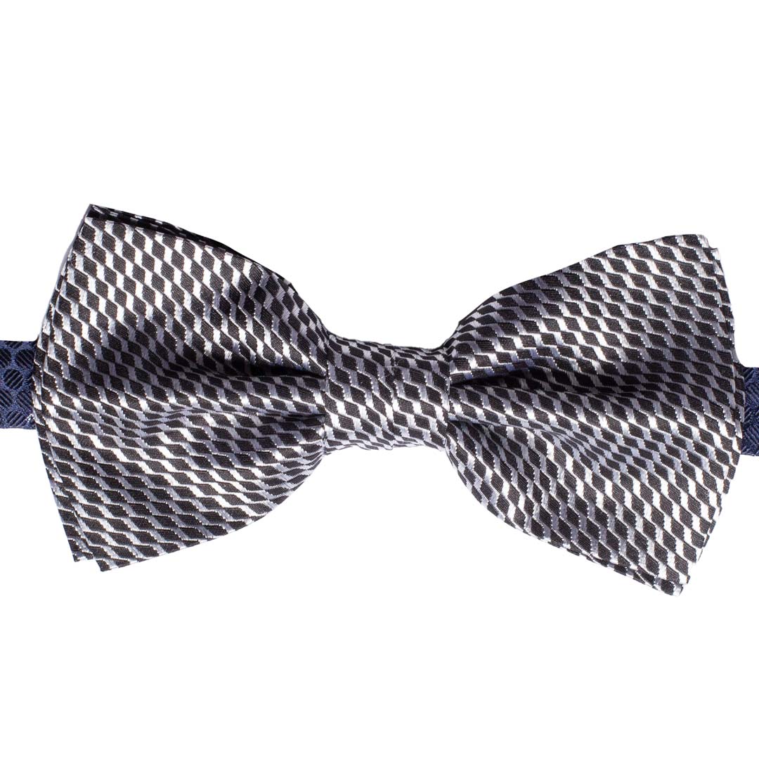 Papillon Uomo da Cerimonia di Seta Nero Grigio Argento Made in Italy graffeo Cravatte