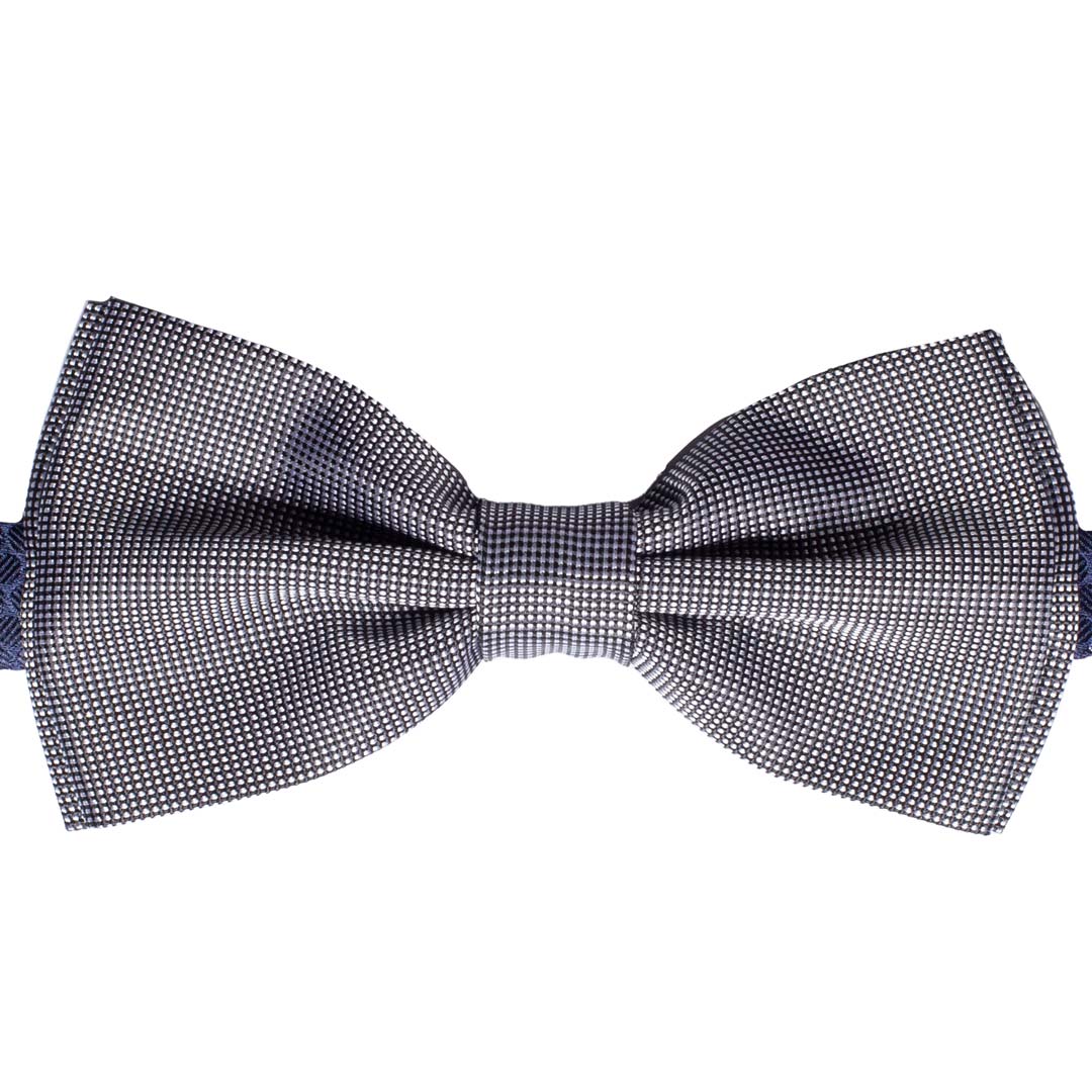 Papillon Uomo da Cerimonia di Seta Nero Punto a Spillo Grigio Chiaro Made in Italy Graffeo Cravatte