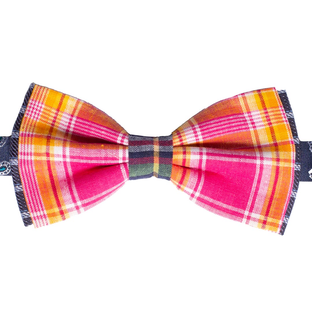 Papillon Uomo di Cotone a Quadri Fantasia Multicolor Made in Italy Graffeo Cravatte