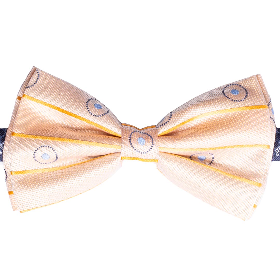 Papillon Uomo di Seta Arancione chiaro Fantasia Blu Celeste Made in Italy graffeo Cravatte