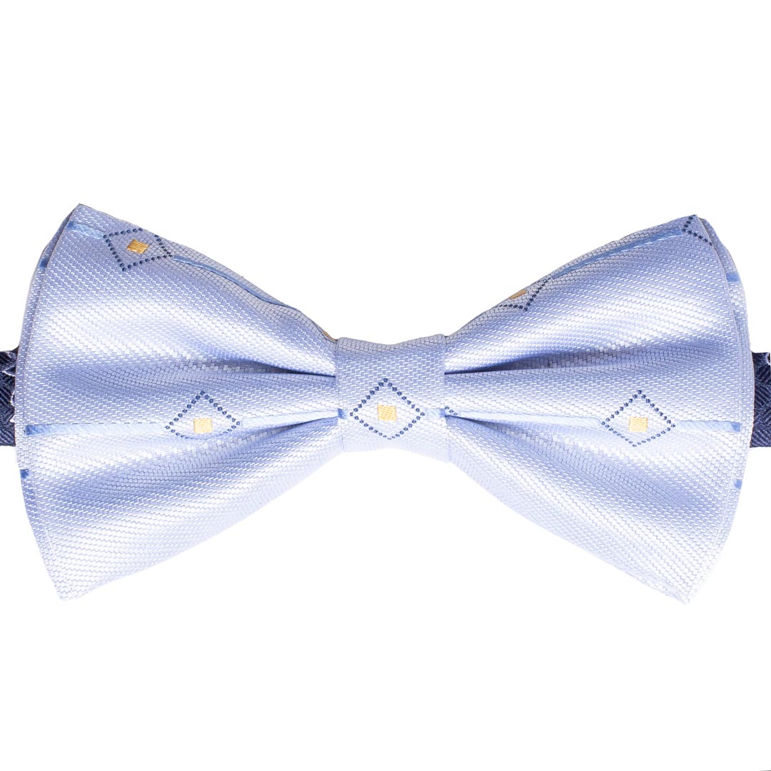 Papillon Uomo di Seta Azzurro Fantasia Giallo Blu Made in Italy Graffeo Cravatte