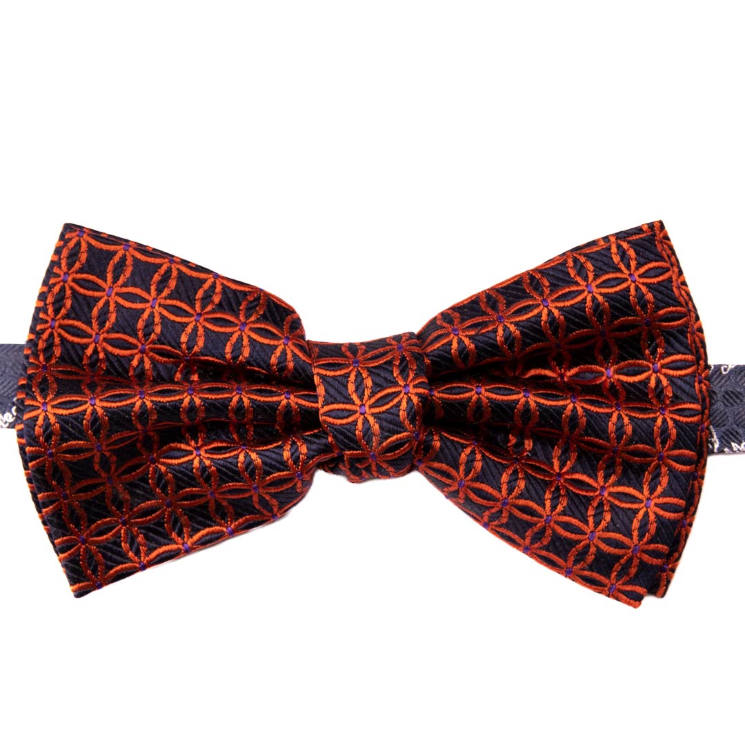 Papillon Uomo di Seta Blu Fantasia Arancione Viola Made in Italy Graffeo Cravatte