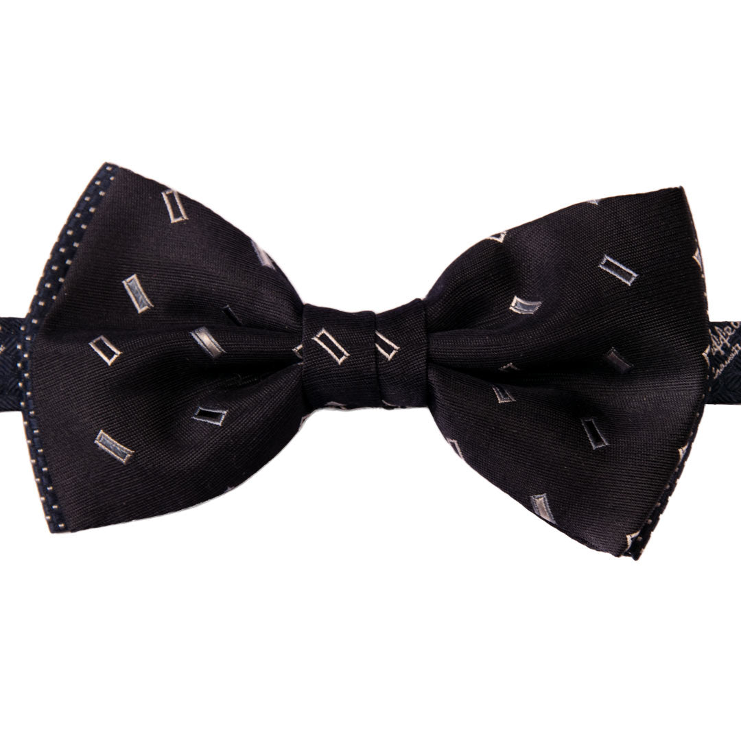 Papillon Uomo di Seta Blu Fantasia Celeste Grigio Argento Made in Italy Graffeo Cravatte